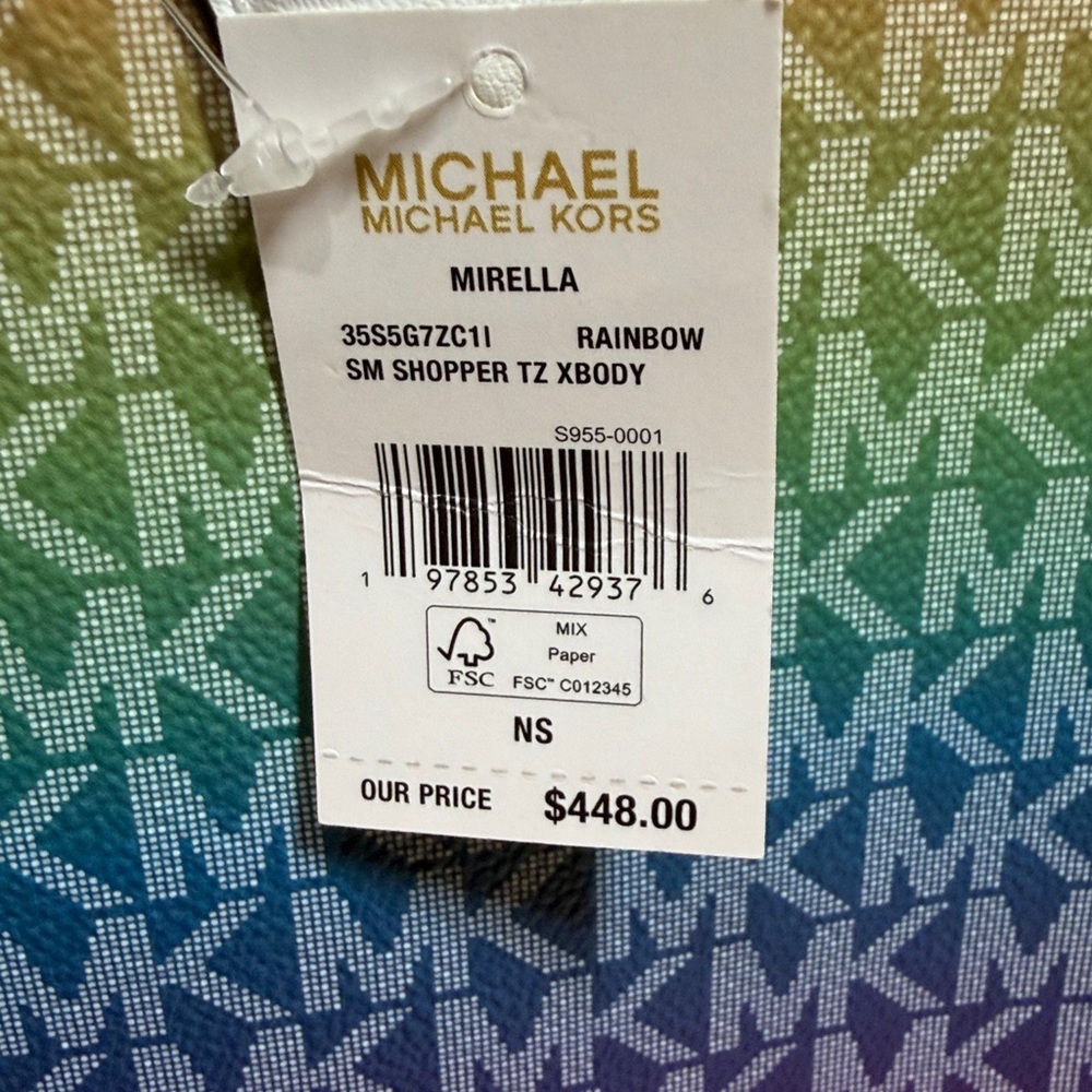 NWT Michael Kors Mirella Small Rainbow Signature Logo Crossbody Bag - Picture 7 of 7